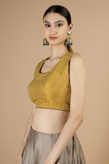 Mustard Brocade Saree BlouseDSC08665 copy